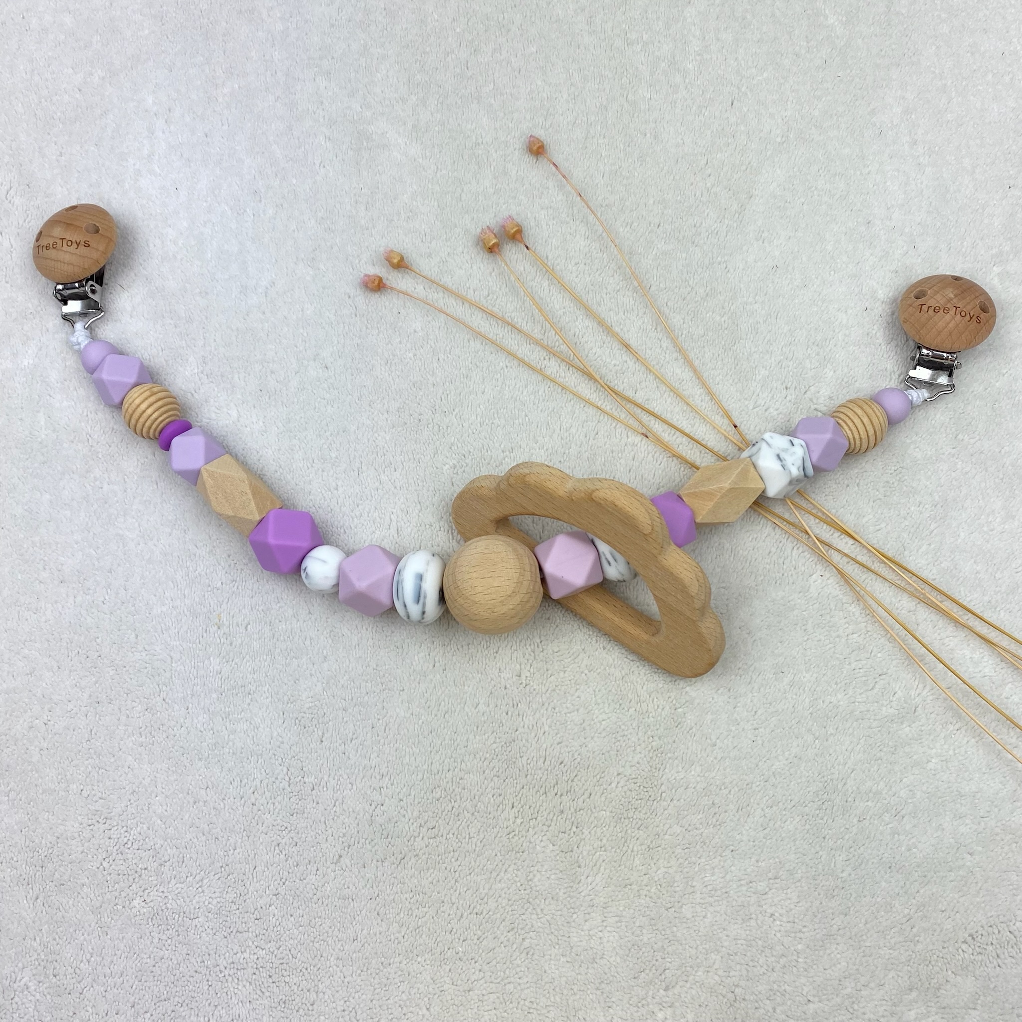 Wagenspanner met naam ~ Marmer lila