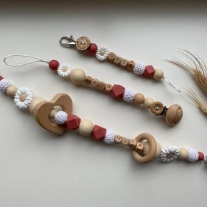 Wagenspanner set met naam ~ Daisy rood