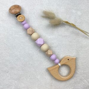 Wagenhanger met naam creme lila