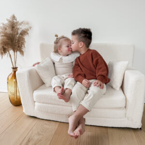 Teddy bankje Wit als kraamcadeau voor 2 kinderen