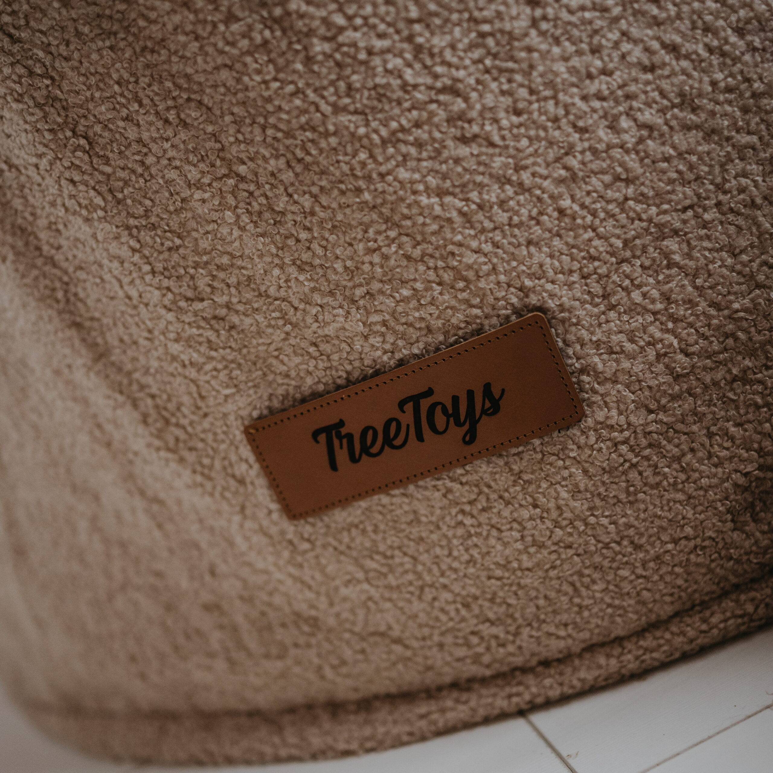 Ballenbak teddy stof beige, te personaliseren met naam van jouw kindje