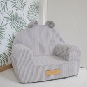 Kinderfauteuil ~ Grijze Ribstof