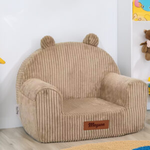 Kinder fauteuil taupe rib