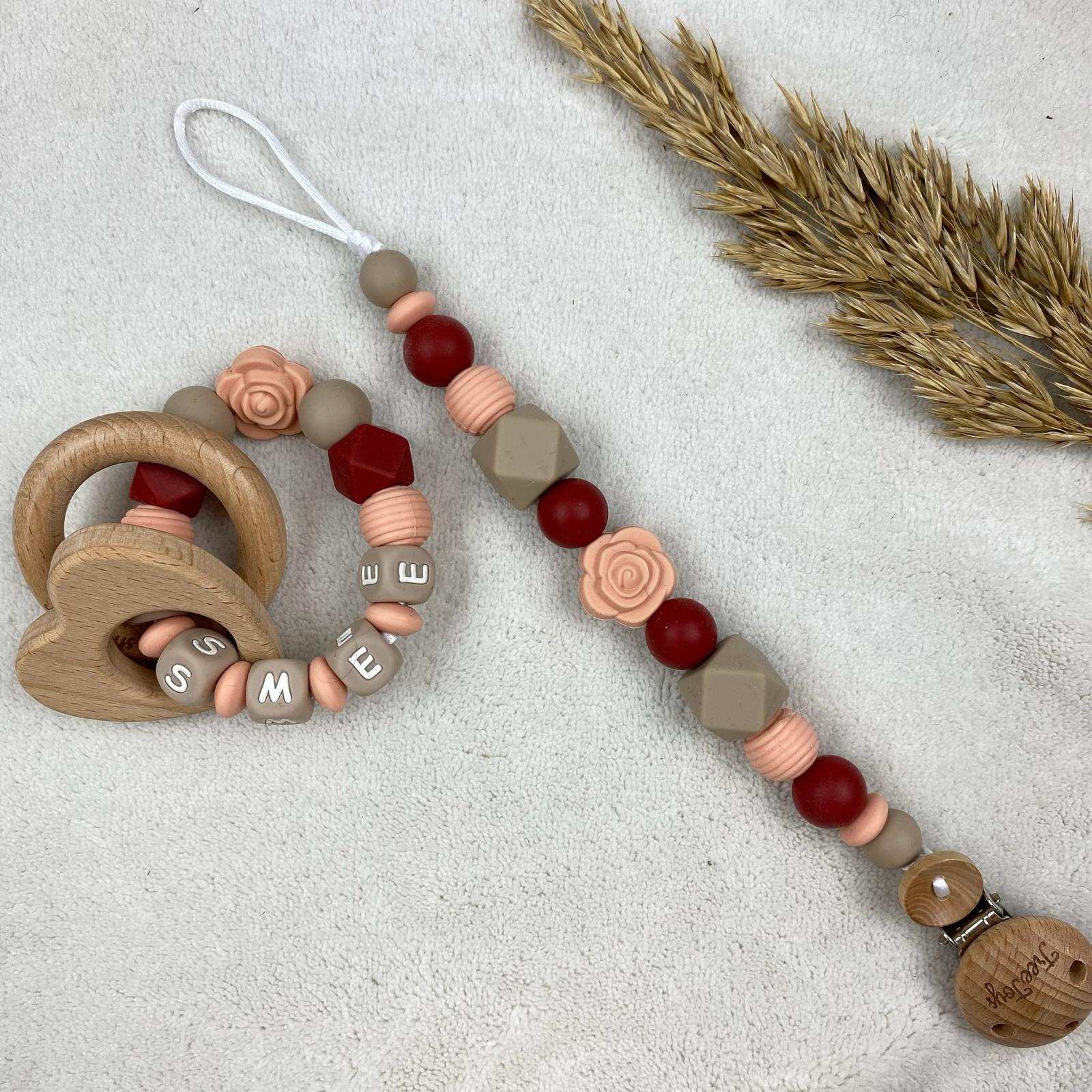 Bijtring met naam ~ Rozen