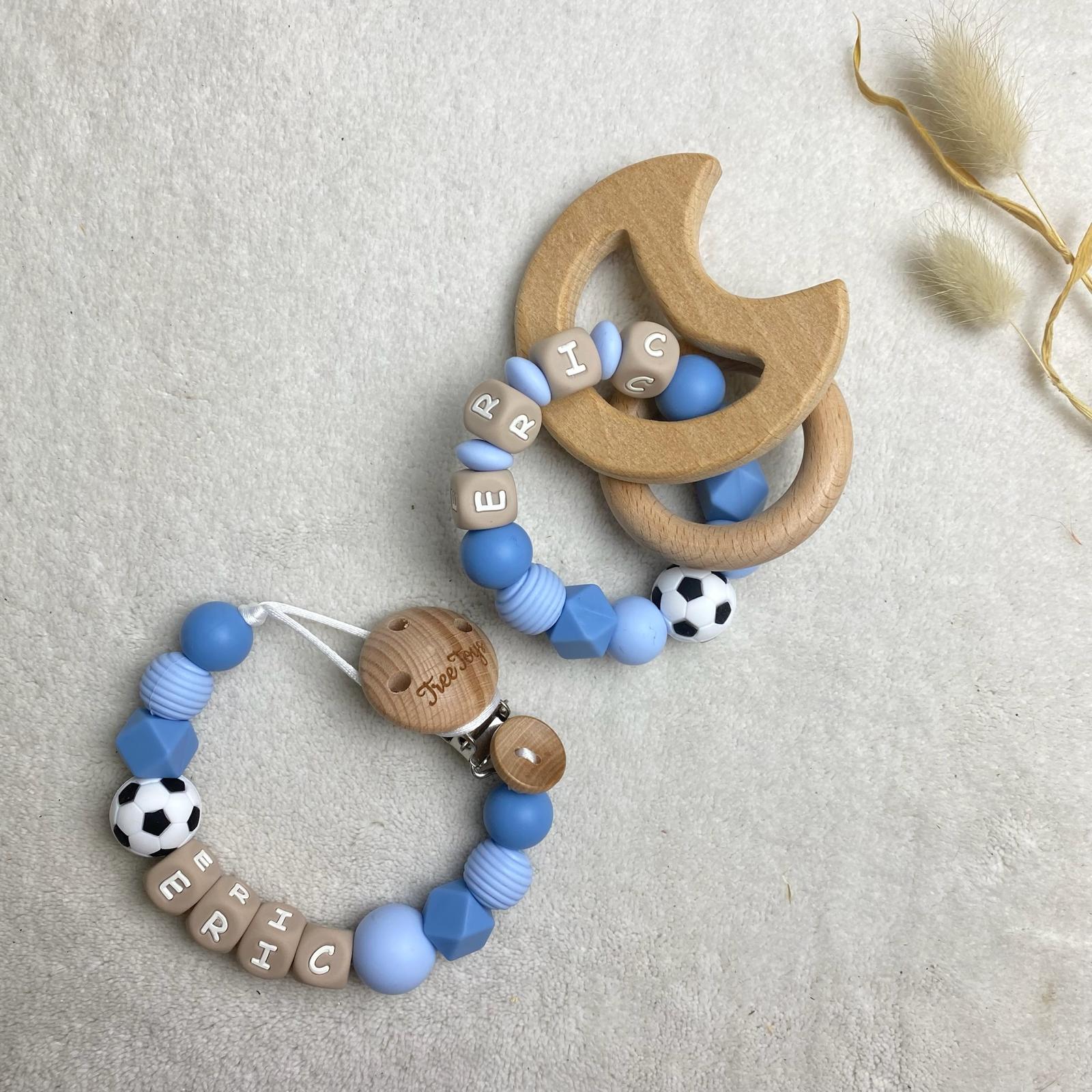 Bijtring en speenkoord voetbal