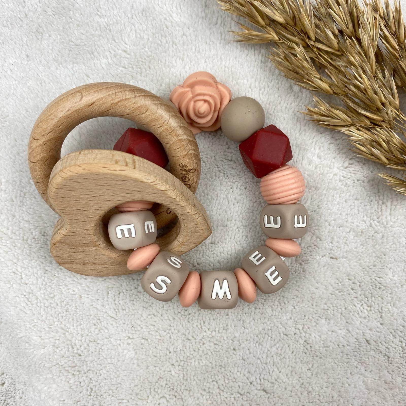 Bijtring met naam ~ Rozen - Afbeelding 3