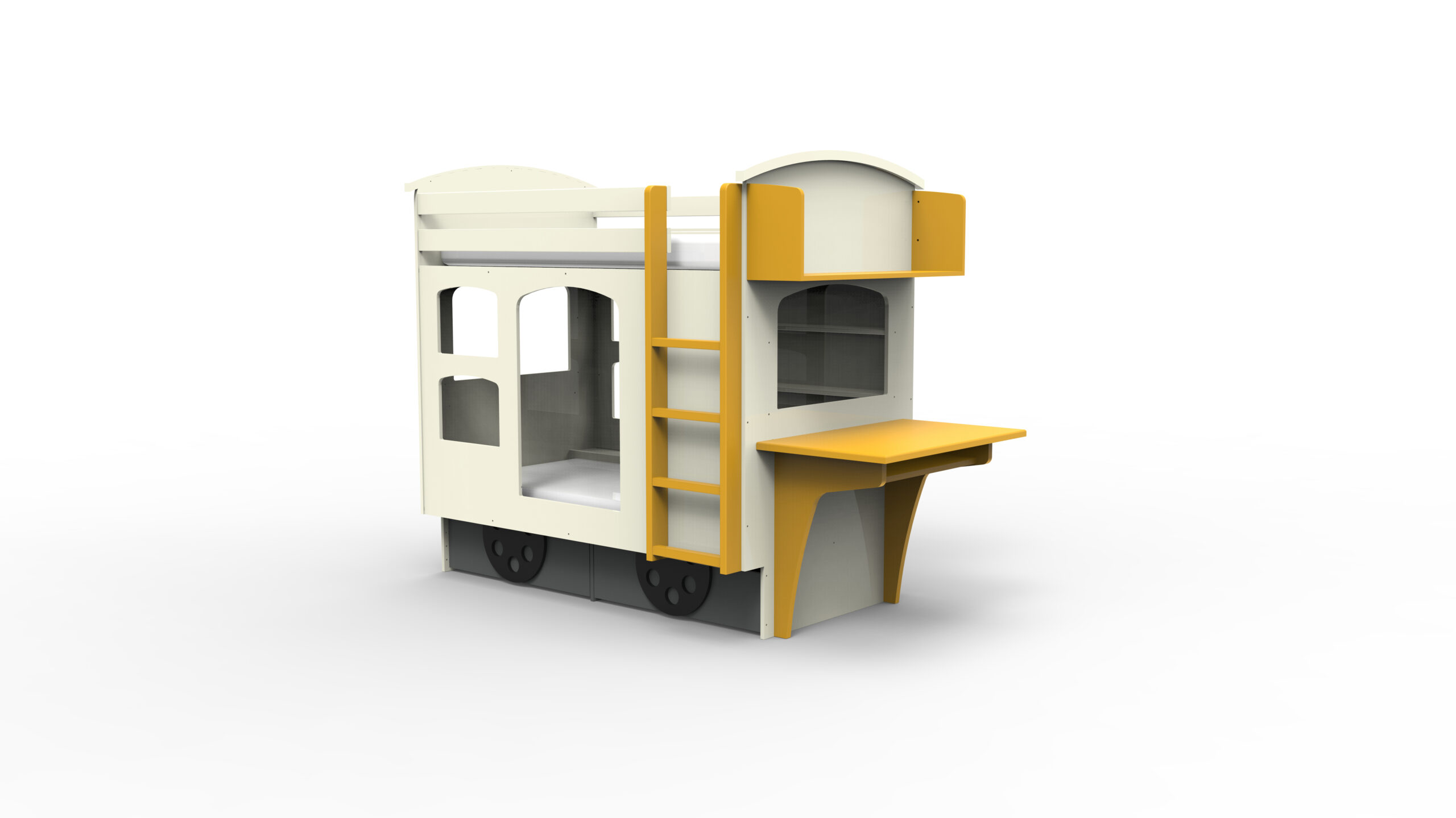 Hoogslaper kinderbed ~ Treinwagon 2 persoons - Afbeelding 5