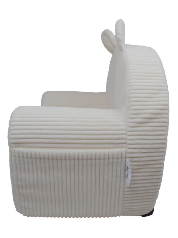 Kinderfauteuil ~ Wit Ribstof - Afbeelding 6