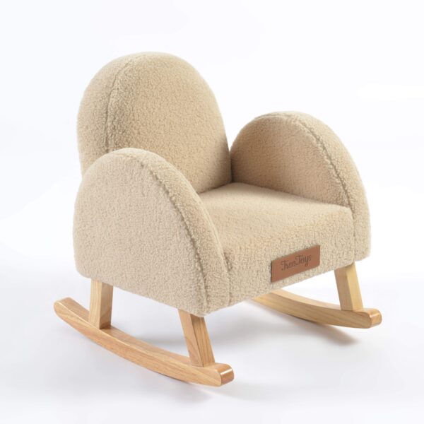 Schommelstoelen teddy stof voor kinderen met naam