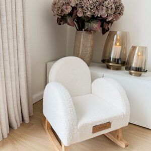 Schommelstoel teddy wit gepersonaliseerd met naam
