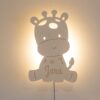 Houten wandlamp met naam ~ Giraffe