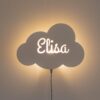 Houten wandlamp met naam ~ Wolk