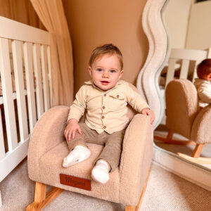 Schommelstoel met naam ~ Teddy Beige