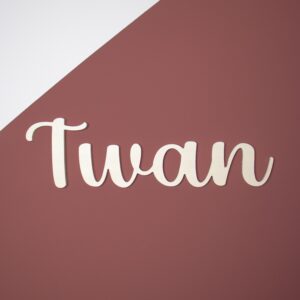 Houten naam sierlijk gepersonaliseerde naam Twan