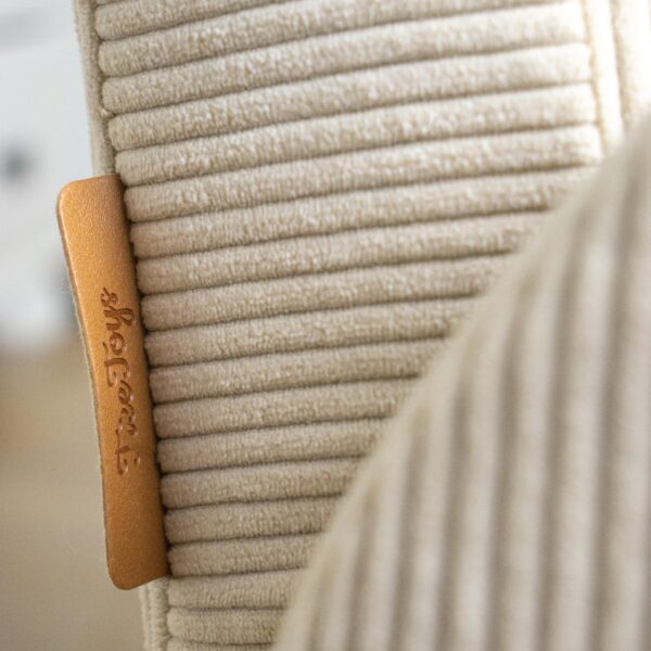 Schommelstoel met naam ribstof beige (1)