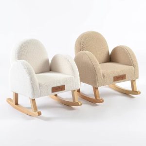 Schommelstoelen teddy stof voor kinderen met naam
